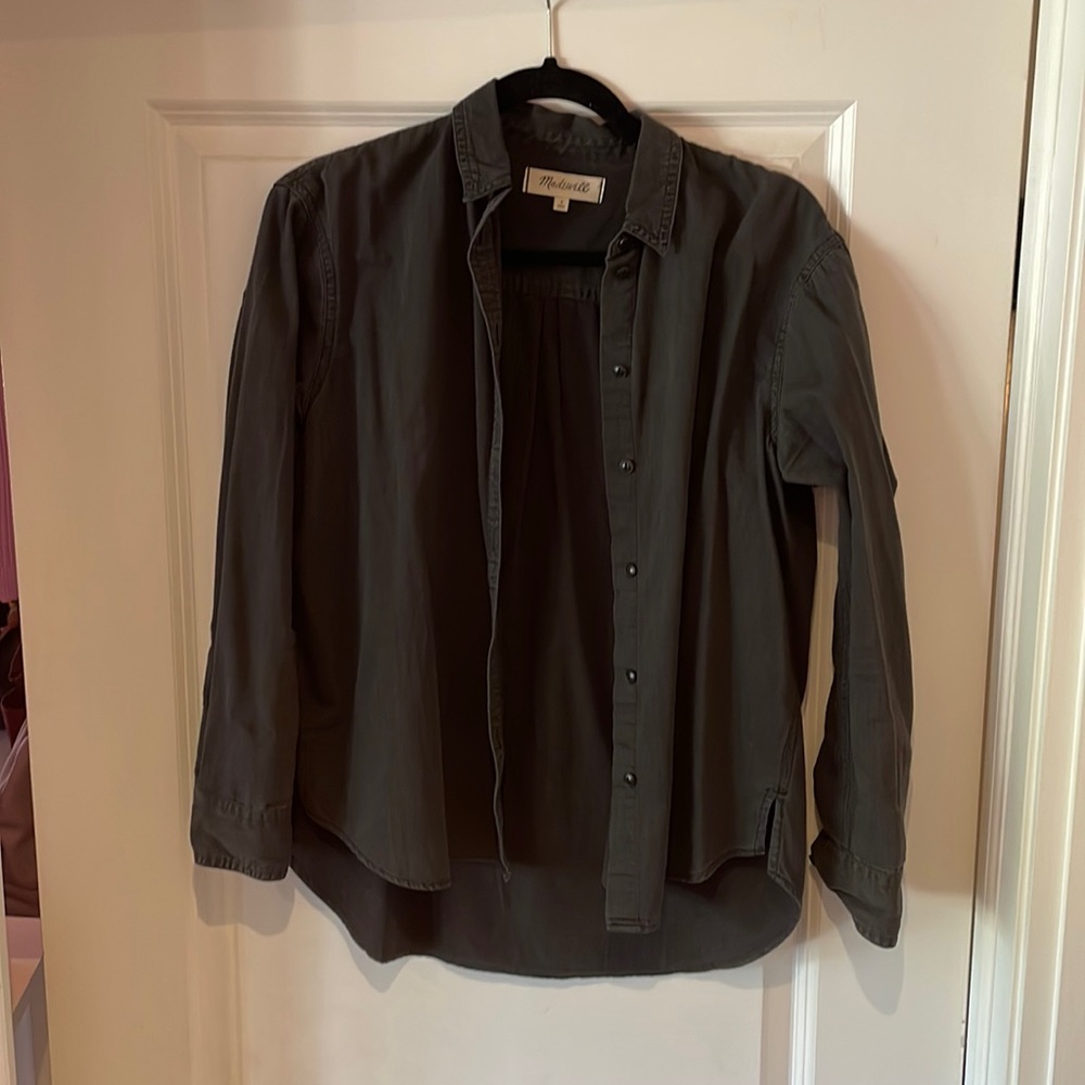 Madewell Black Denim Long Sleeve Shirt